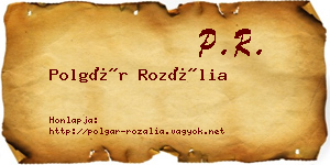 Polgár Rozália névjegykártya